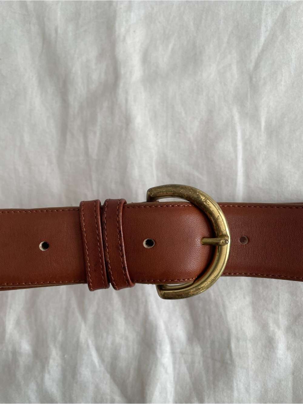 Coach British Tan Leather Belt with Brass Buckle - Picture 4 of 5